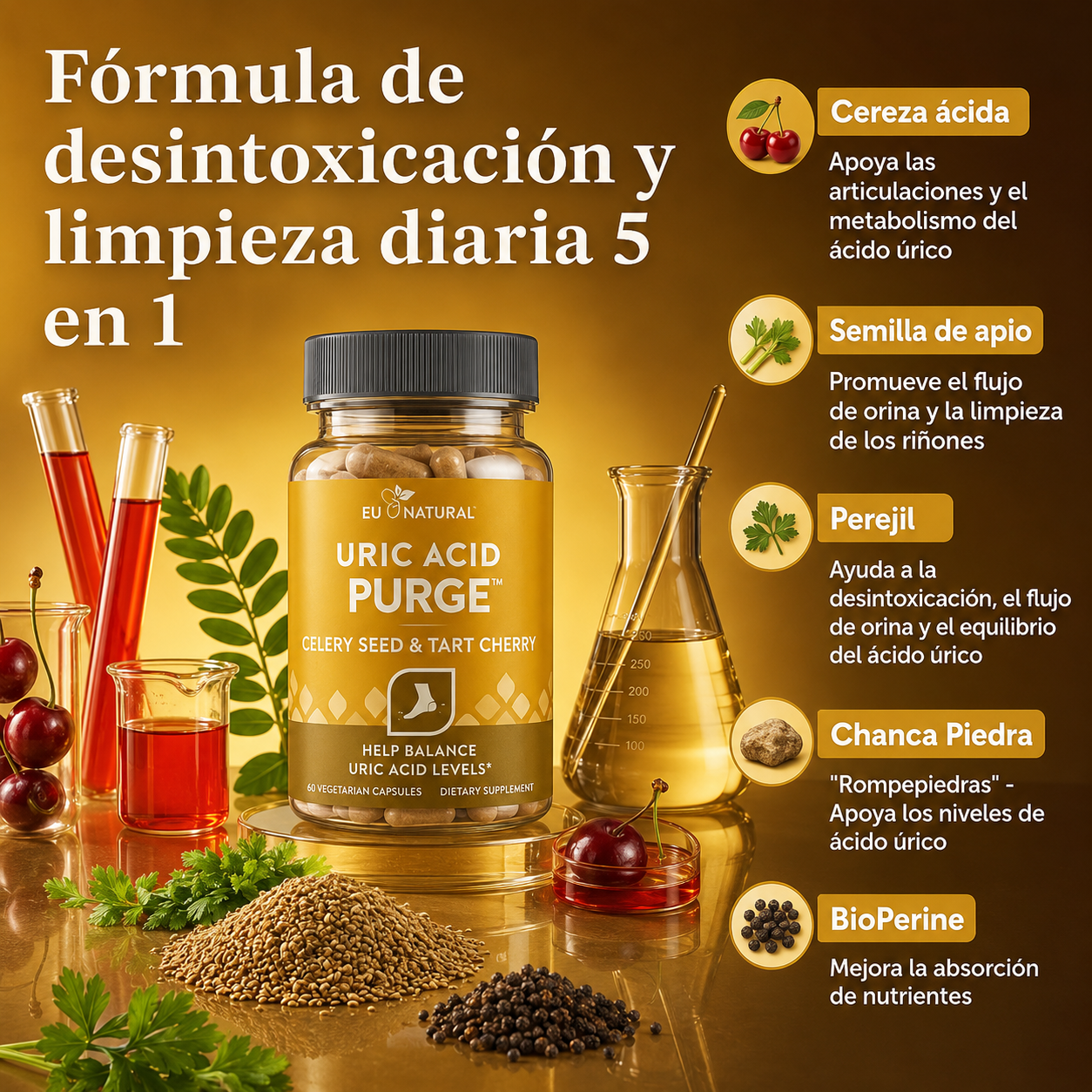 PURGE™: Elimina el Ácido Úrico, Muévete sin Dolor