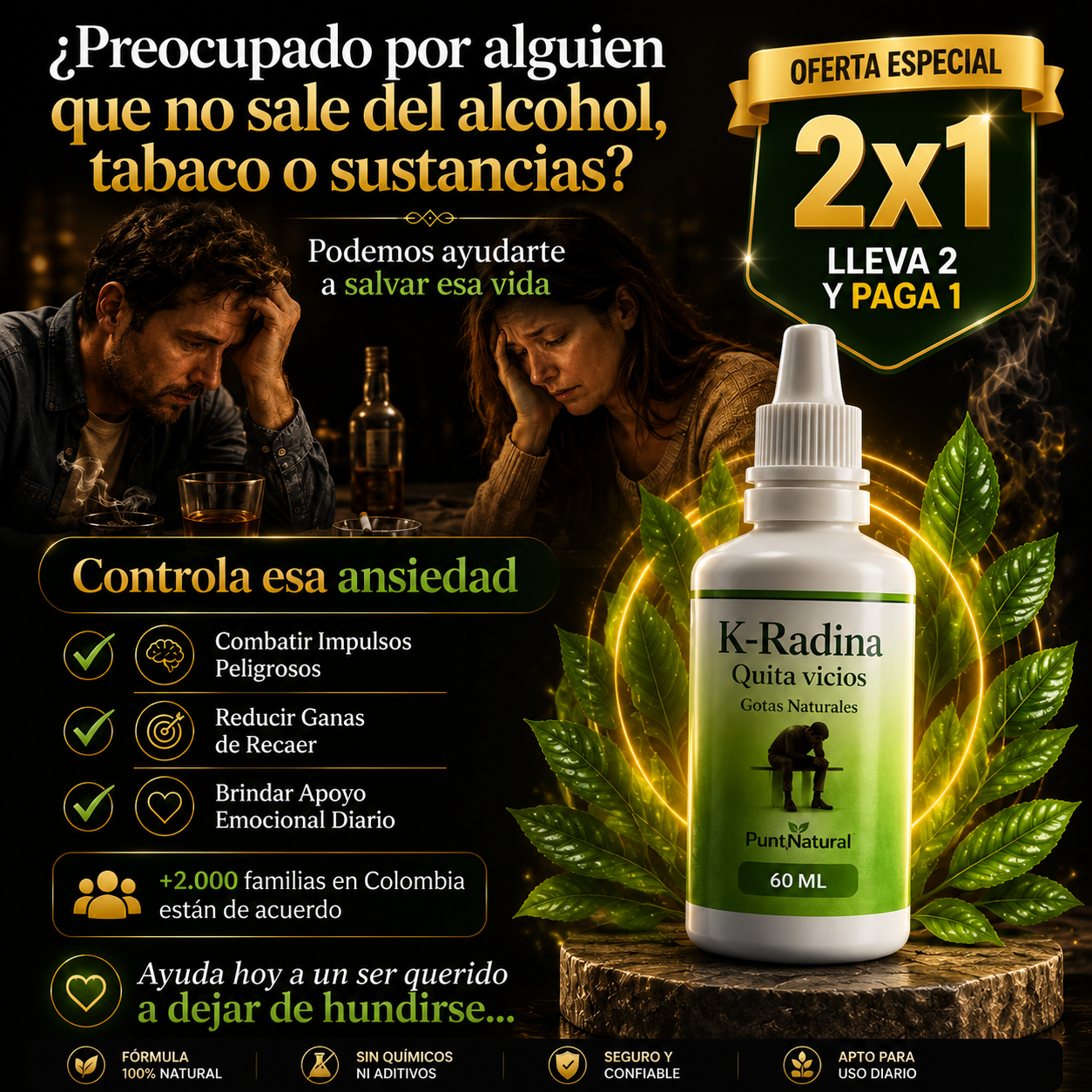 2x1 K-Radina™: El Apoyo Natural para Dejar el Vicio de Una Vez