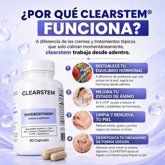 Clearstem™: Suplemento Natural que Combate el Acné Hormonal.
