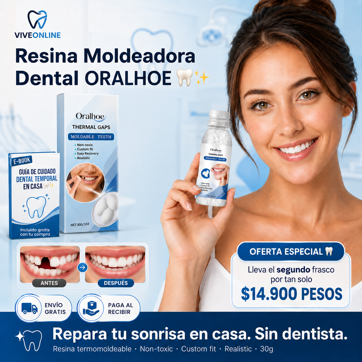 Resina Moldeadora Dental™: Sonríe Sin Inseguridad en 5 Minutos
