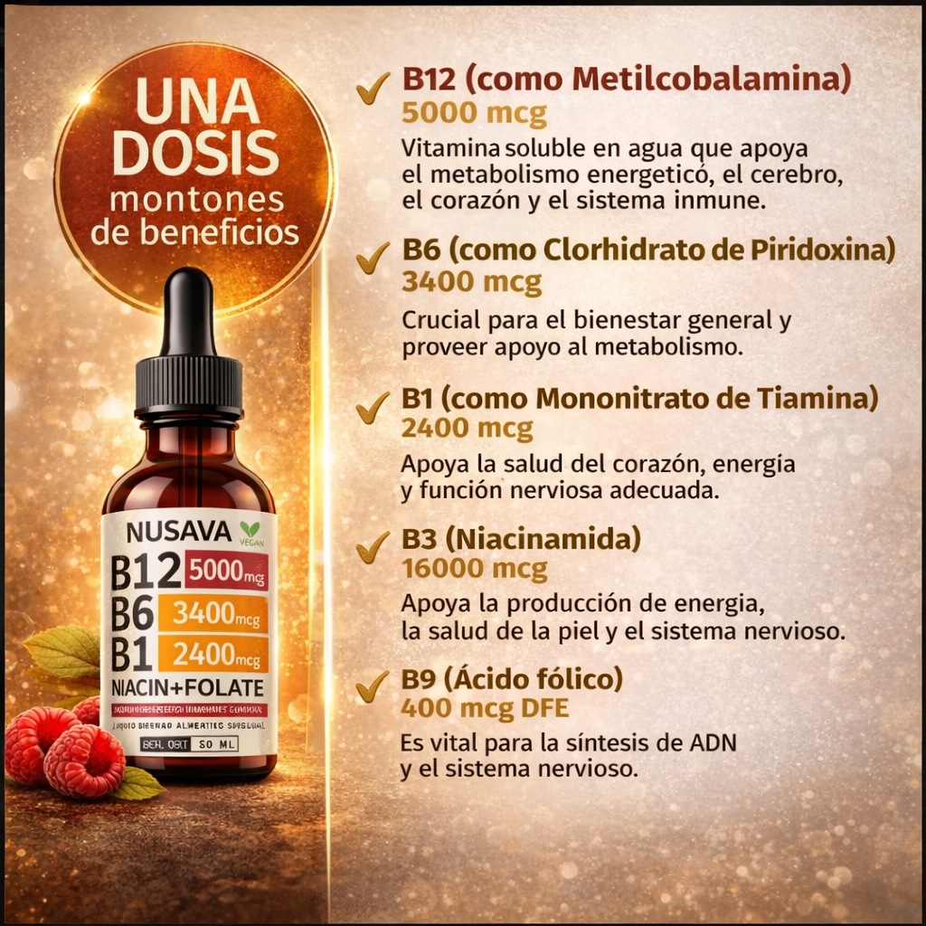 2x1 Vitamina B12: Repara Tus Nervios Desde La Primera Gota
