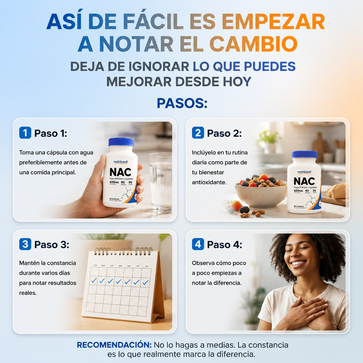 NUTRICOST NAC™: Solución Natural en 2 Semanas