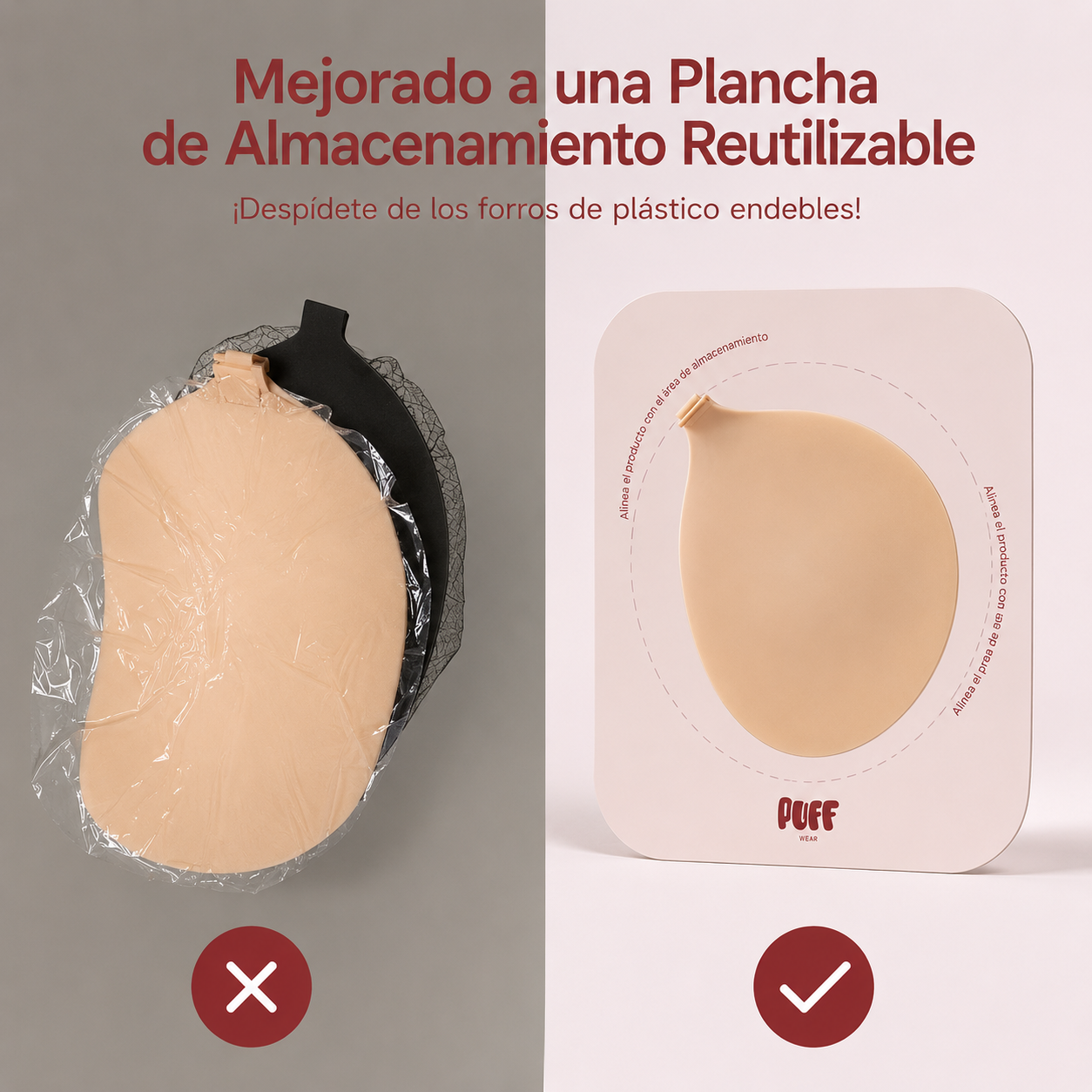 2x1 Puff Brasier Adhesivo Invisible™: Levanta tu Busto. Desaparece el Brasier.