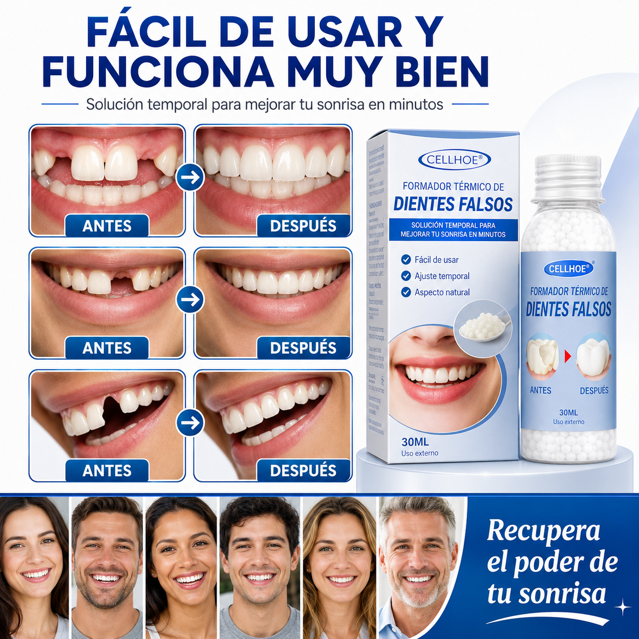 Resina Moldeadora Dental™: Sonríe Sin Inseguridad en 5 Minutos