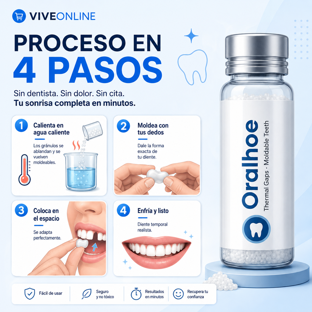 Resina Moldeadora Dental™: Sonríe Sin Inseguridad en 5 Minutos