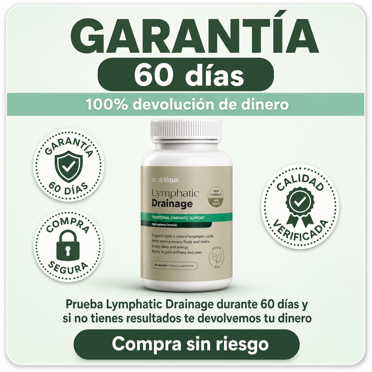 Cápsulas de Drenaje Linfático Sculptique™: Desinflámate Desde Adentro en Días